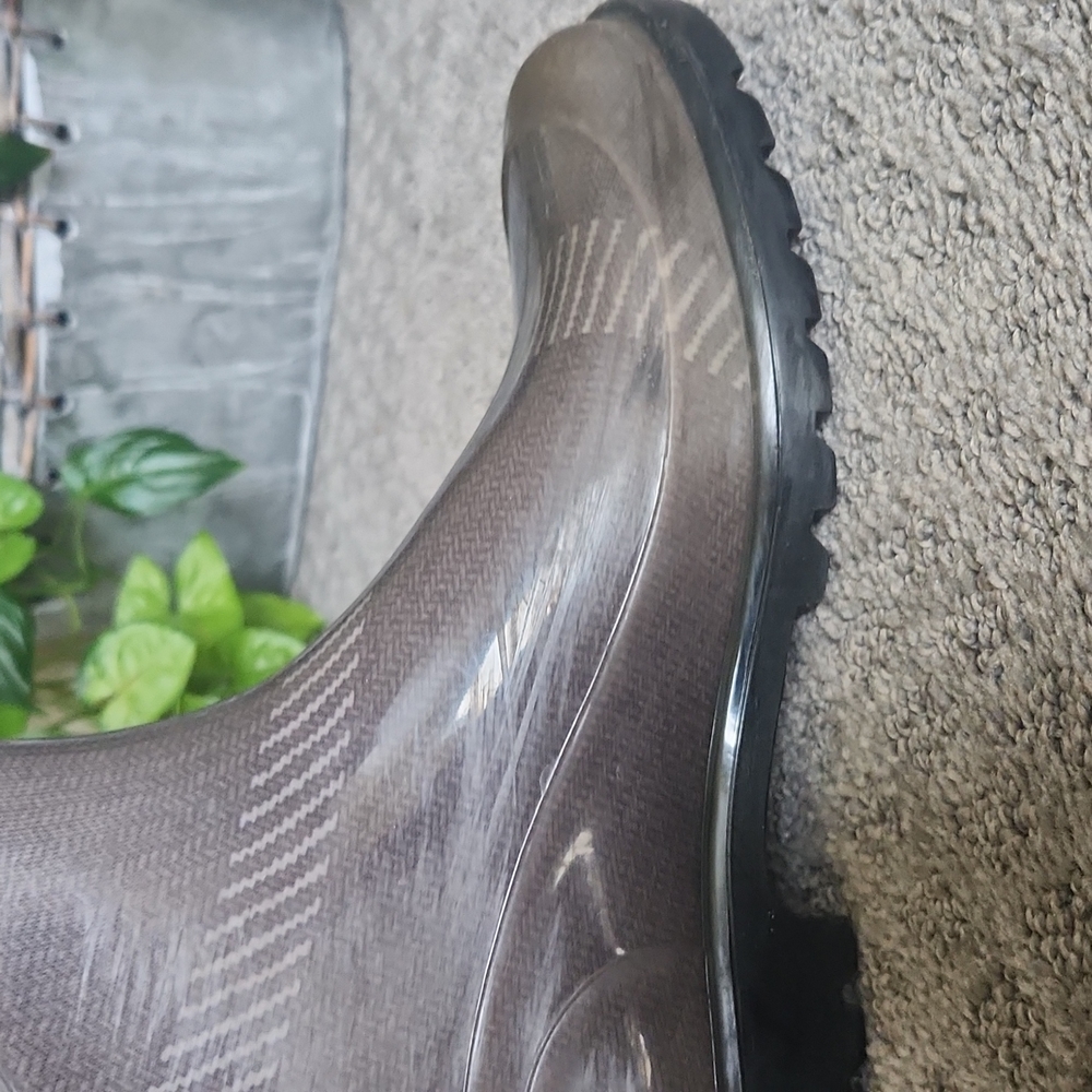 BURBERRY Wellington Rain Boot black and Cream size 39 (9) - Picture 8 of 9